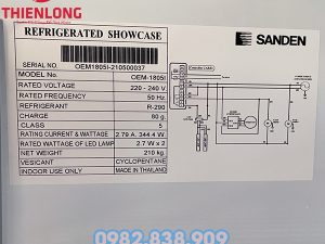 tủ mát 3 cánh sanden intercool oem-1805 1600 lít 6