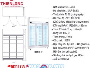 Tủ Đông 3 Cánh Kính Berjaya 3D-DF-SM-EV-1