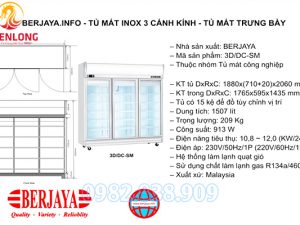 Tủ Mát 3 Cánh Kính Berjaya 3D-DC-SM-1