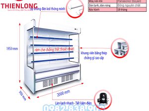 Tủ Mát Trưng Bày Siêu Thị Vinacool SLG 2000F-0